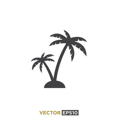 Palm Tree Icon Logo Design Vector