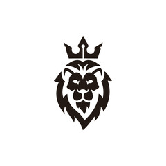 Lion King Logo / Lion head and crown vector. Elements for brand identity,