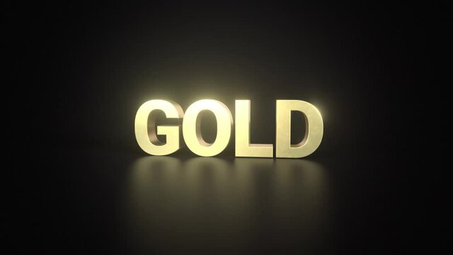 Gold Golden lettering on a reflective floor