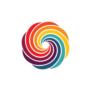 Abstract Colorful Swirl Image Logo. Eight colors