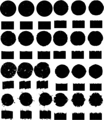 Grunge post Stamps Collection, Circles. Banners, Insignias , Logos, Icons, Labels and Badges Set . vector distress textures.blank shapes.