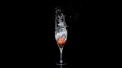 beautiful splash of water into wine glass