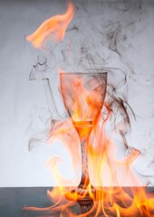 Glass on fire wallpaper