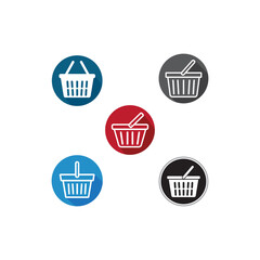 Shopping Cart and basket store Logo vector Template Illustration