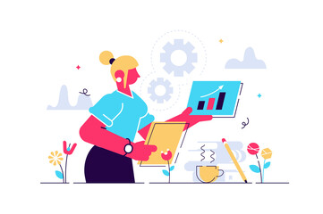 Administrator vector illustration. Flat tiny