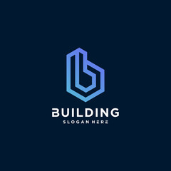 building logo design concept, architectural, contruction, premium