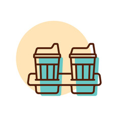Two glasses of coffee in the stand vector icon