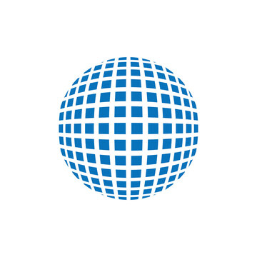 Abstract Grid sphere Logo. Latitude longitude locations