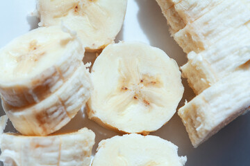 close up image of delicious chopped banana