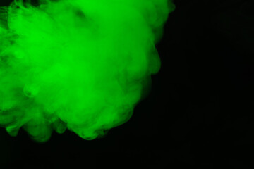 Green steam on a black background.