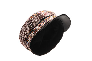 Female hat with a visor isolated.