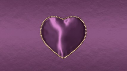 Silk heart on pink background