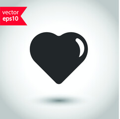 Heart vector icon. Love heart flat sign design. Valentines day heart icon. Add or delete remove heart icon. EPS 10 flat symbol pictogram
