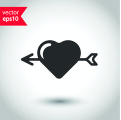 Heart vector icon. Love heart flat sign design. Valentines day heart icon. Add or delete remove heart icon. EPS 10 flat symbol pictogram