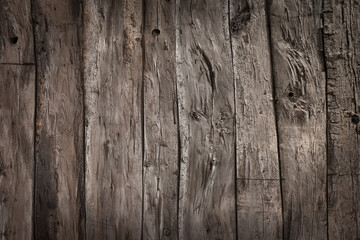 Rustic grey wood planks background with nice vignetting