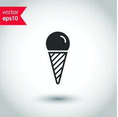 Ice Cream vector icon. Studio background. EPS 10 vector sign. Icecream flat sign design. Ice cream symbol pictogram