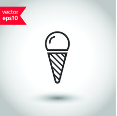 Ice Cream vector icon. Studio background. EPS 10 vector sign. Icecream flat sign design. Ice cream symbol pictogram