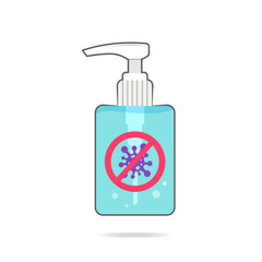 Hand sanitizer flat vector illustration. Medical equipment