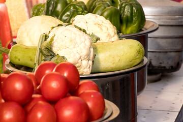 Image of vegetable in a local restaurant in India
