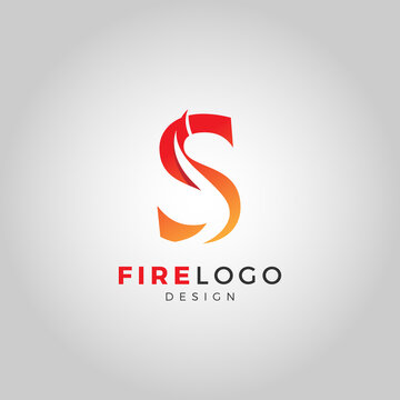 A letter fire logo template