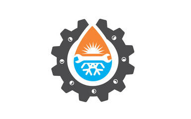 Illustration of Heating and Cooling logo design