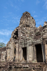 Naklejka premium Ruins of Bayon Temple, Angkor Wat complex, Siem Reap, Cambodia.