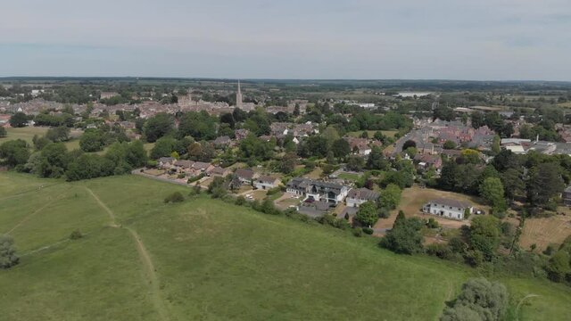 Oundle Historic English Town Northamptonshire Spring Landscape Drone Aerial View D-Cinelike
