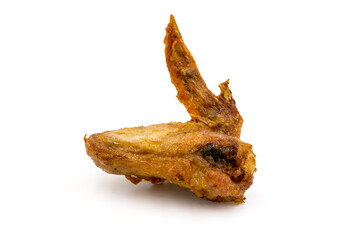 Fototapeta premium Golden brown​ deep​ fried chicken​ wing​s on white background