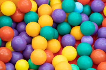 Fototapeta na wymiar colorful plastic balls in playground yard.