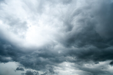 dark storm clouds with background,Dark clouds before a thunder-storm.