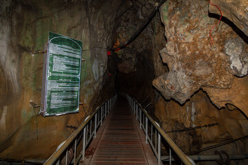 Perlis,Malaysia-January 19th,2014:Shot of a view inside Kelam Cave in Perlis.This is one of the famous tourist spot in Perlis.