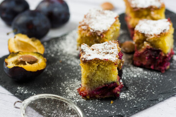 Homemade plum cake.