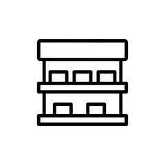 Products, shelves icon. Simple line, outline vector elements of shopping center icons for ui and ux, website or mobile application