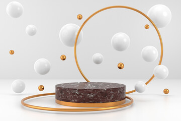 Display stand design with luxury concepts. 3D rendering.