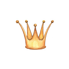 Watercolor illustration of a crown on a white background