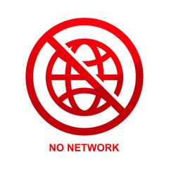 No network sign isolated on white background vector illustration.