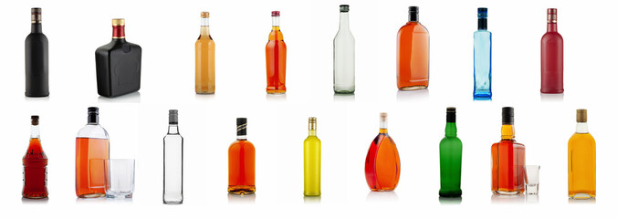 bottles of alcoholic beverages