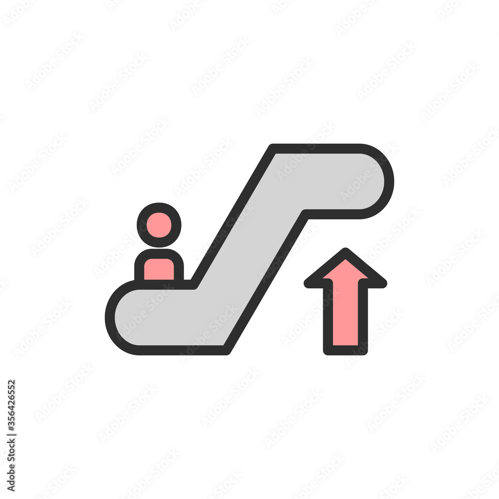 Poster sign, escalator icon. simple color with outline vector elements of shopping center icons for ui and 