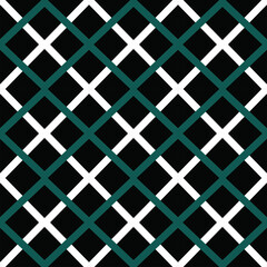 Seamless abstract geometrical checks pattern with black background.