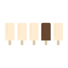 Ice cream on a stick. Four grand. Flat style. Vector illustration. Race