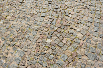 The road surface of the stones