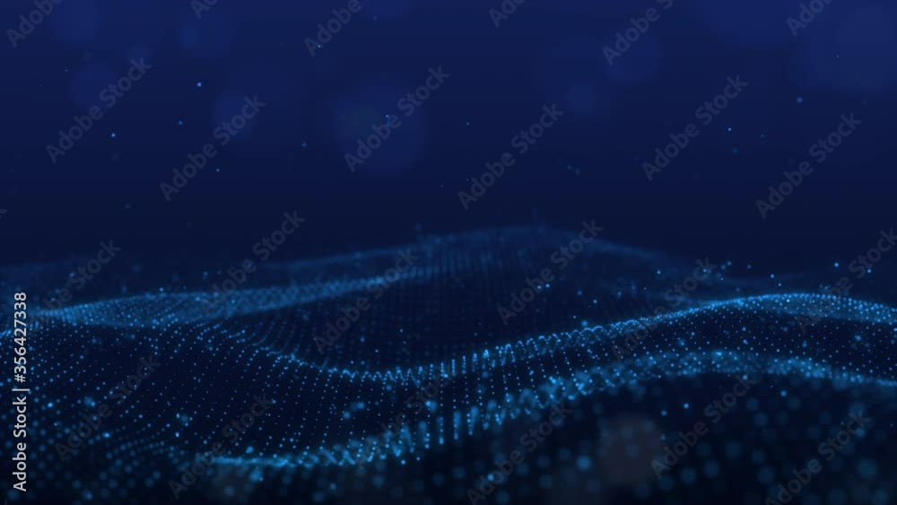 Aufkleber abstract blue technology business background connection dot, big data concept