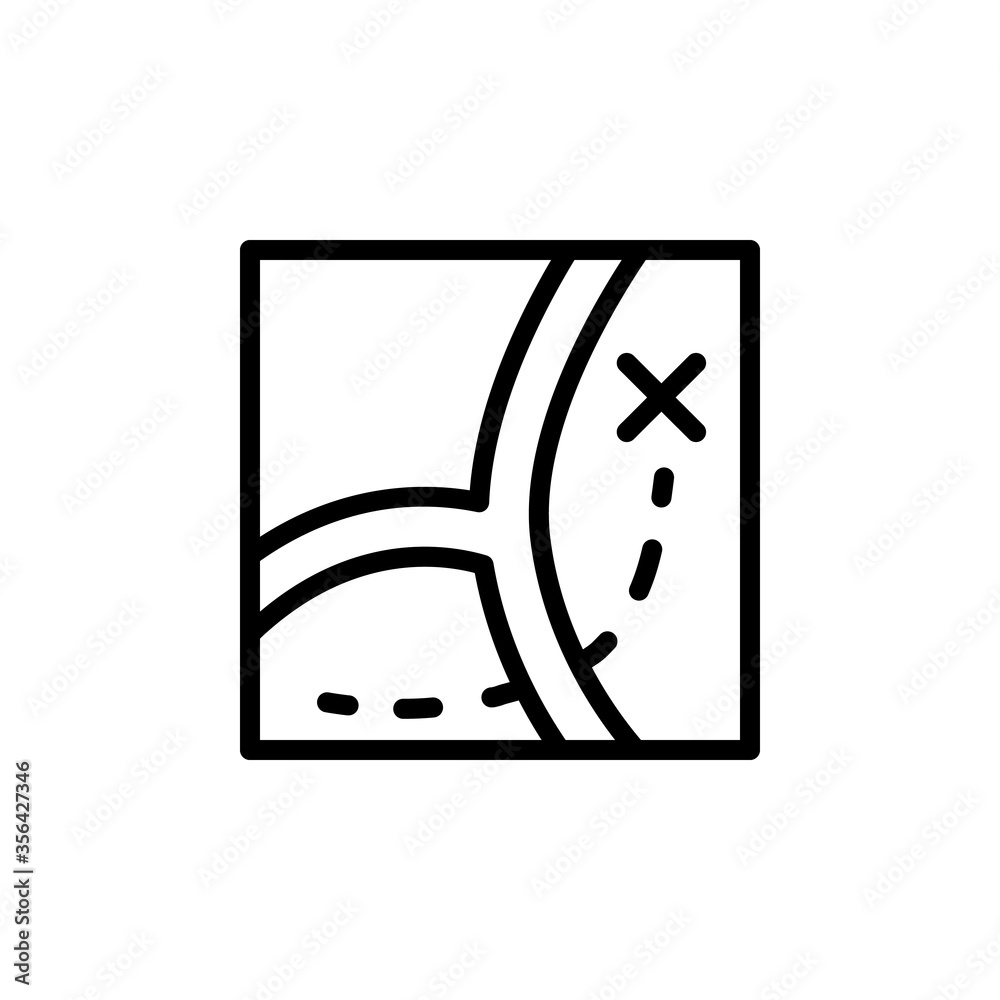 Poster route, map icon. simple line, outline vector elements of navigation icons for ui and ux, website or 