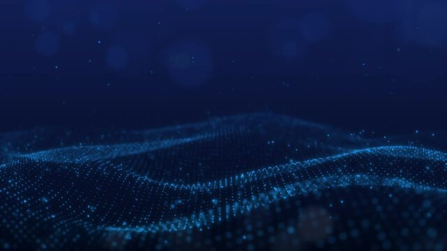 Abstract blue technology business background connection dot, Big data concept