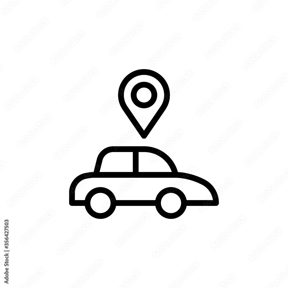 Poster car, map icon. simple line, outline vector elements of navigation icons for ui and ux, website or mo
