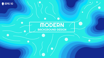 Modern abstract 3D background design, water and blue color gradient, vibrant trendy design. EPS 10 vector