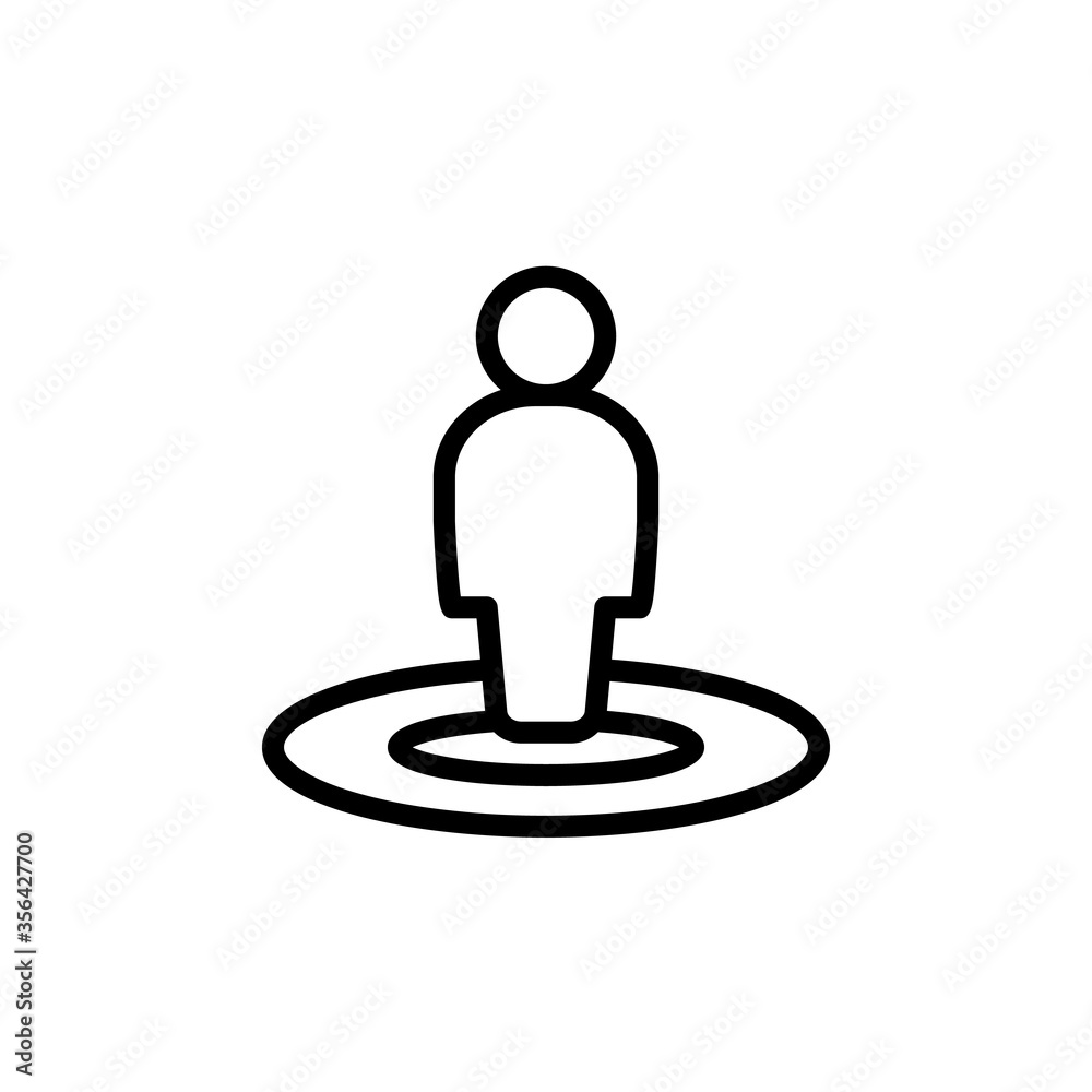 Poster man, placeholder icon. simple line, outline vector elements of navigation icons for ui and ux, websi