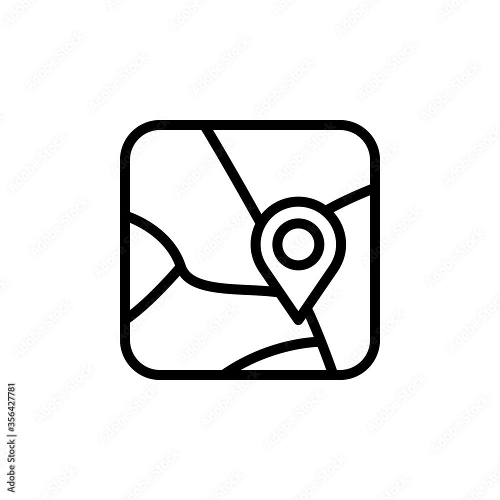 Poster map, gps icon. simple line, outline vector elements of navigation icons for ui and ux, website or mo