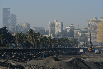 Beautiful skyline Mumbai city, In the middle of the ocean