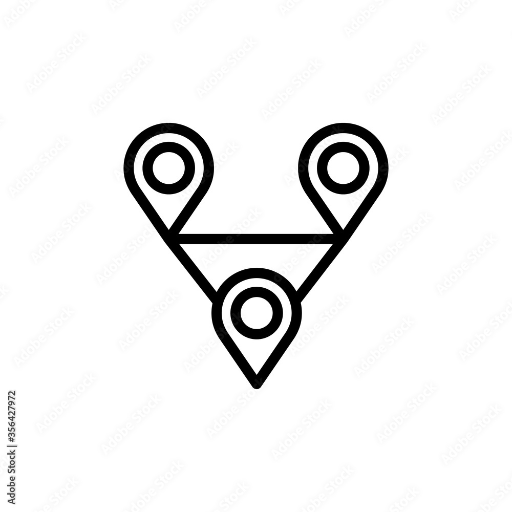 Poster route, map icon. simple line, outline vector elements of navigation icons for ui and ux, website or 